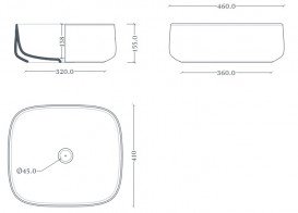 Раковина для ванной ArtCeram Cognac 46х41 см керамика базальт COL007 98;00