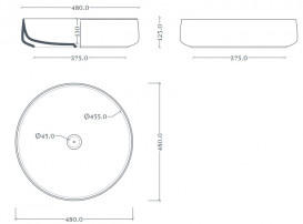 Раковина для ванной ArtCeram Cognac Ø48 см керамика коричневый COL002 39;00