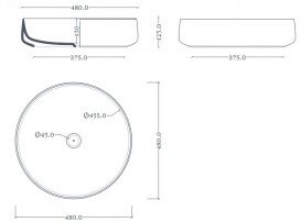 Раковина для ванної кімнати ArtCeram Cognac Ø48 см кераміка bronze amani COL002 49;00