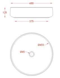 Раковина для ванной ArtCeram Cognac Ø 48 см чёрный (nero germania) COL002 21;00