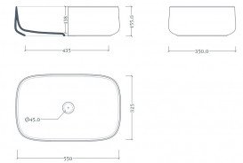 Раковина для ванної ArtCeram Cognac 55х35 см кераміка синьо-зелений COL008 42;00