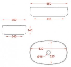 Раковина для ванної ArtCeram Cognac 55х35 см санфорфор коричневий COL003 18; 00
