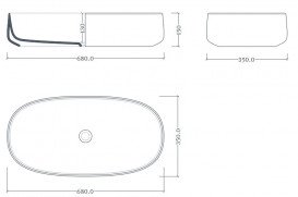 Раковина для ванної ArtCeram Cognac 68х35 см кераміка синій COL005 38;00