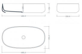 Раковина для ванної ArtCeram Cognac 68х35 см кераміка nuvola COL005 96;00