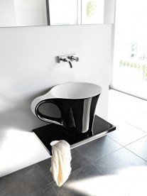 Раковина для ванної ArtCeram Cup 69х50 см чорний / білий OSL005 01; 50