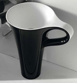 Раковина для ванной ArtCeram Cup напольная 69х50 см чёрный/белый OSL004 01;50