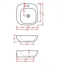 Раковина для ванной ArtCeram Dial 60х46 см белый глянцевый DAL003 01;00