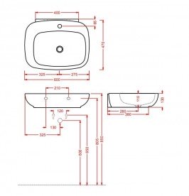 Раковина для ванної ArtCeram Dial 60х47 см білий глянсовий DAL001 01; 00