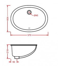 Раковина для ванной ArtCeram Diana 57х40,4 см под столешницу керамика белый DIL001 01;00