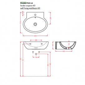Раковина для ванной ArtCeram File 2.0 60х51 см белый глянцевый FLL002 01;00