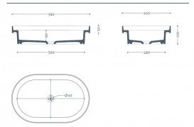 Раковина для ванной ArtCeram Fuori Scala 58,3х36,3 см керамика черный матовый TFL033 17;00
