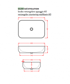 Раковина для ванної ArtCeram Gio Evolution 60х40 см білий глянсовий GIL001 01; 00