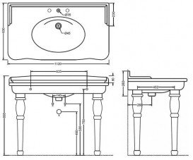 Раковина для ванной ArtCeram Hermitage 112х63 см чёрный глянцевый HEL004 03;00