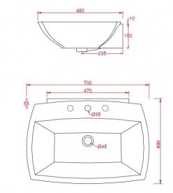Раковина для ванної ArtCeram Jazz 70х48 см білий матовий JZL004 05; 00