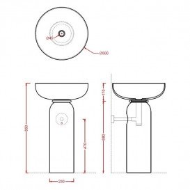 Раковина для ванної ArtCeram Jolie Ø50 см кераміка nuvola JOL001 96;00