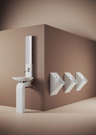 Раковина для ванної ArtCeram La Fontana 60х42 см з колоною кераміка білий LFA006 05