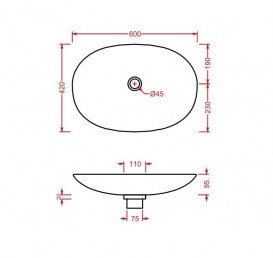 Раковина для ванной ArtCeram La Fontana 60х42 см белый глянцевый LFL001 01;00