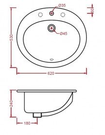 Раковина для ванної ArtCeram Minerva 62х53 см білий глянсовий MNL001 01; 00