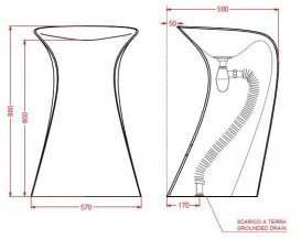 Раковина для ванной ArtCeram Miss 57х58 см чёрный глянцевый OSL012 03;00