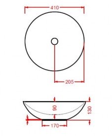 Раковина для ванної ArtCeram Polis Ø41 см білий глянсовий PSL001 01; 00