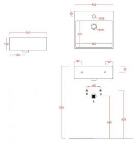 Раковина для ванної ArtCeram Quadro 40х38 см білий глянсовий QUL005 01; 00