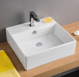 Раковина для ванной ArtCeram Quadro 50х48 см белый глянцевый QUL002 01;00