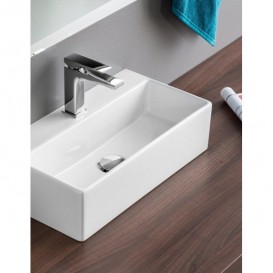 Раковина для ванной ArtCeram Quadro 59х27 см белый глянцевый QUL001 01;00