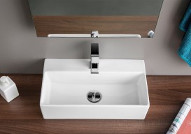 Раковина для ванной ArtCeram Quadro 59х27 см белый глянцевый QUL001 01;00