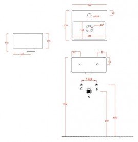 Раковина для ванної ArtCeram Quadro Mini 32х27 см білий глянсовий QUL006 01; 00