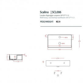 Раковина для ванной ArtCeram Scalino 50х27 см керамика серо-синий (denim) SCL006 37;00
