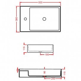Раковина для ванной ArtCeram Scalino 60х38 см керамика коричневый (ombra cipro naturale) SCL003 18;00