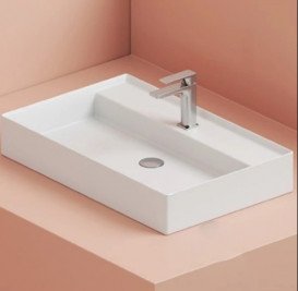 Раковина для ванної кімнати ArtCeram Scalino 75х48 см кераміка білий матовий SCL008 05;00