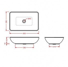 Раковина для ванной ArtCeram Tai 60х39 см белый глянцевый TAL001 01;00