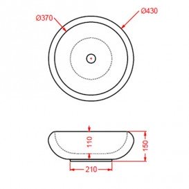 Раковина для ванной ArtCeram Tao Ø 43 см санфарфор белый глянцевый TOL001 01;00