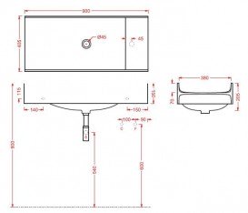Раковина для ванной ArtCeram TT 90х40,5 см искусственный камень белый OSL011 01;00