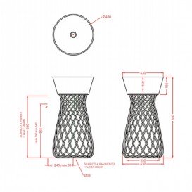 Раковина для ванной ArtCeram Wire Ø 43 см санфарфор белый глянцевый WIL001 01;00