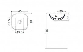 Раковина для ванної Axa Ciotola 40х40 см кераміка білий глянцевий 1508001