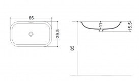 Раковина для ванной Axa Ciotola 66х39,5 см керамика белый глянцевый 1509401