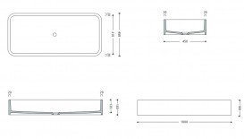 Раковина для ванной Axa Cosa 100х45 см керамика белый глянцевый 8641001