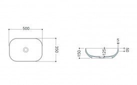 Раковина для ванной Axa Decus 50х35 см керамика черный матовый 8520007