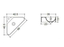 Раковина для ванної Axa Normal 42х42 см кераміка білий глянцевий WS11501V