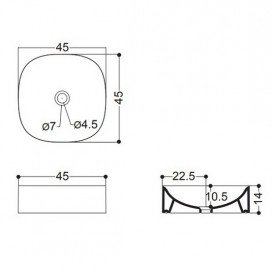 Раковина для ванной Axa Wild 45х45 см керамика белый глянцевый 3008001