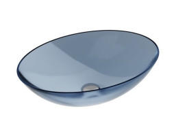 Раковина для ванной Besco Anya 50х35 см сифон клик-клак хром ResiCast Blue Wave #UMA-50-BWC