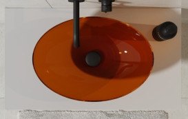 Раковина для ванної Besco Anya 50х35 см сифон клік-клак хром ResiCast Earth Rust #UMA-50-ERC