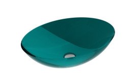 Раковина для ванної Besco Anya 50х35 см сифон клік-клак хром ResiCast Ocean Breeze #UMA-50-OBC