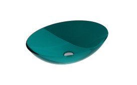 Раковина для ванной Besco Anya 50х35 см сифон клик-клак белый ResiCast Ocean Breeze #UMA-50-OBW
