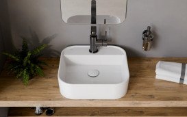 Раковина для ванной Besco Assos Cera-Line 40х40 см керамика CeraBe белый глянцевый UNC-40-ASB