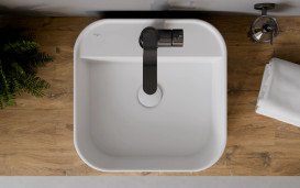 Раковина для ванной Besco Assos Cera-Line 40х40 см керамика CeraBe белый глянцевый UNC-40-ASB