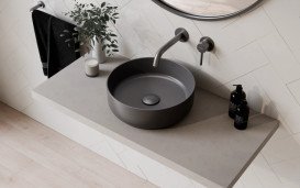 Раковина для ванной Besco Clea Cera-Line ⌀34,6 см керамика CeraBe матовый оружейный металл UNCM-35-CLGM