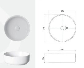 Раковина для ванной Besco Clea Cera-Line ⌀34,6 см керамика CeraBe матовый оружейный металл UNCM-35-CLGM